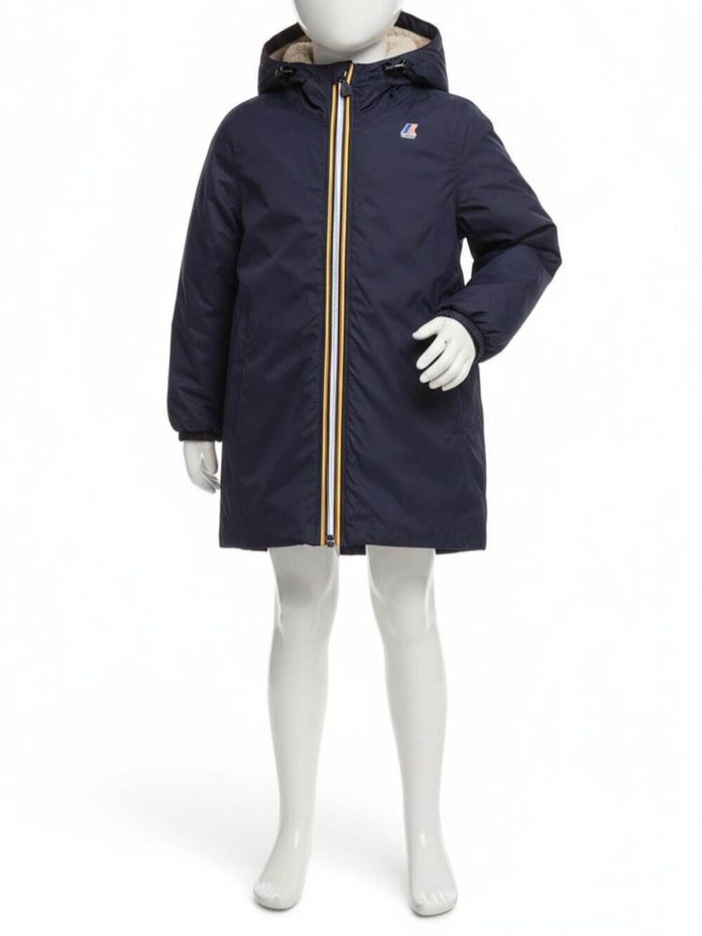 K-Way Toddler Kids Blue Eiffel Orsetto Logo Ripstop Zip Jacket Rain Coat Size 3Y